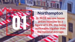 In 2018, we saw house
prices increase by a
figure of 5.3%, this being
noticeably higaher than
the national average.
01
Nor...