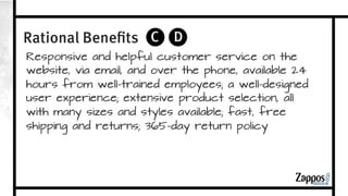 Rational Benefits 
What are the tangible benefits of the product? 
Which benefit is unique or most important? 
 