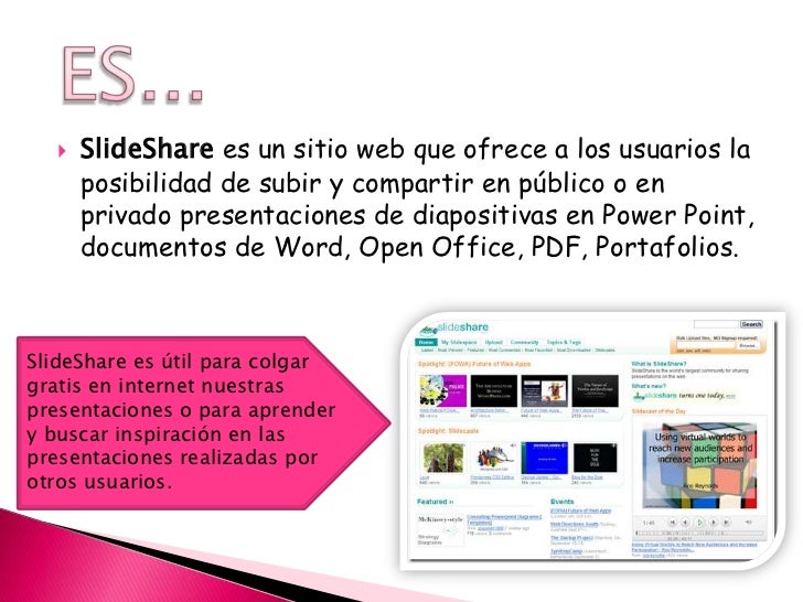 Resultado de imagen para definicion de slideshare