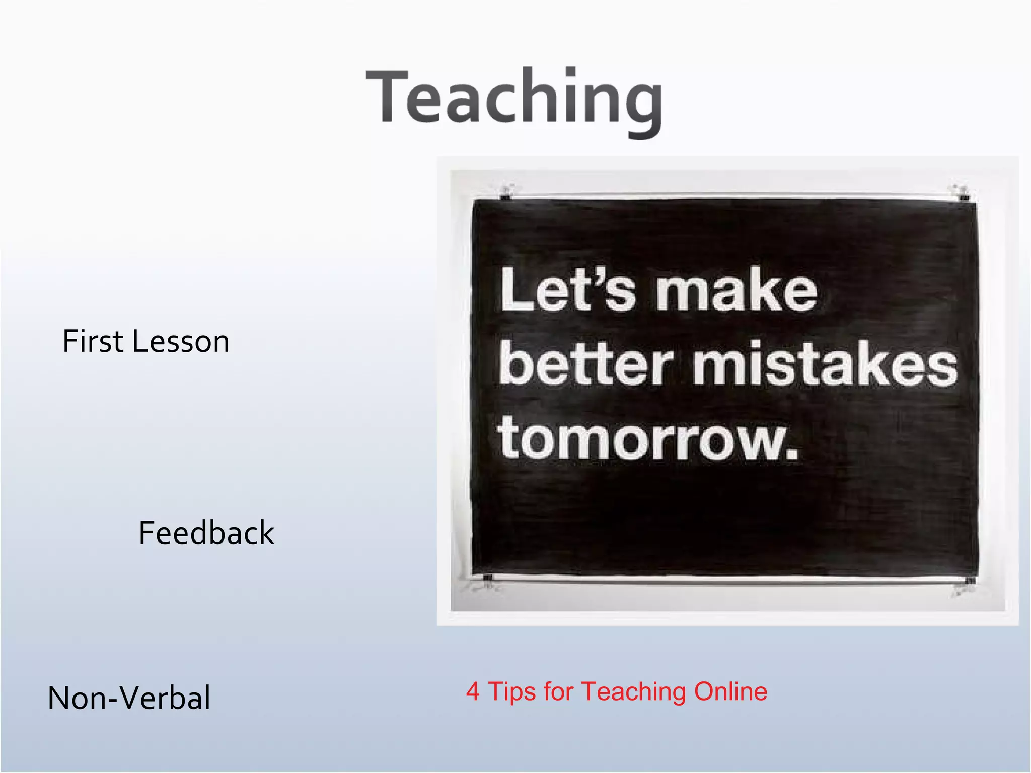 First Lesson Feedback Non-Verbal 4 Tips for Teaching Online    