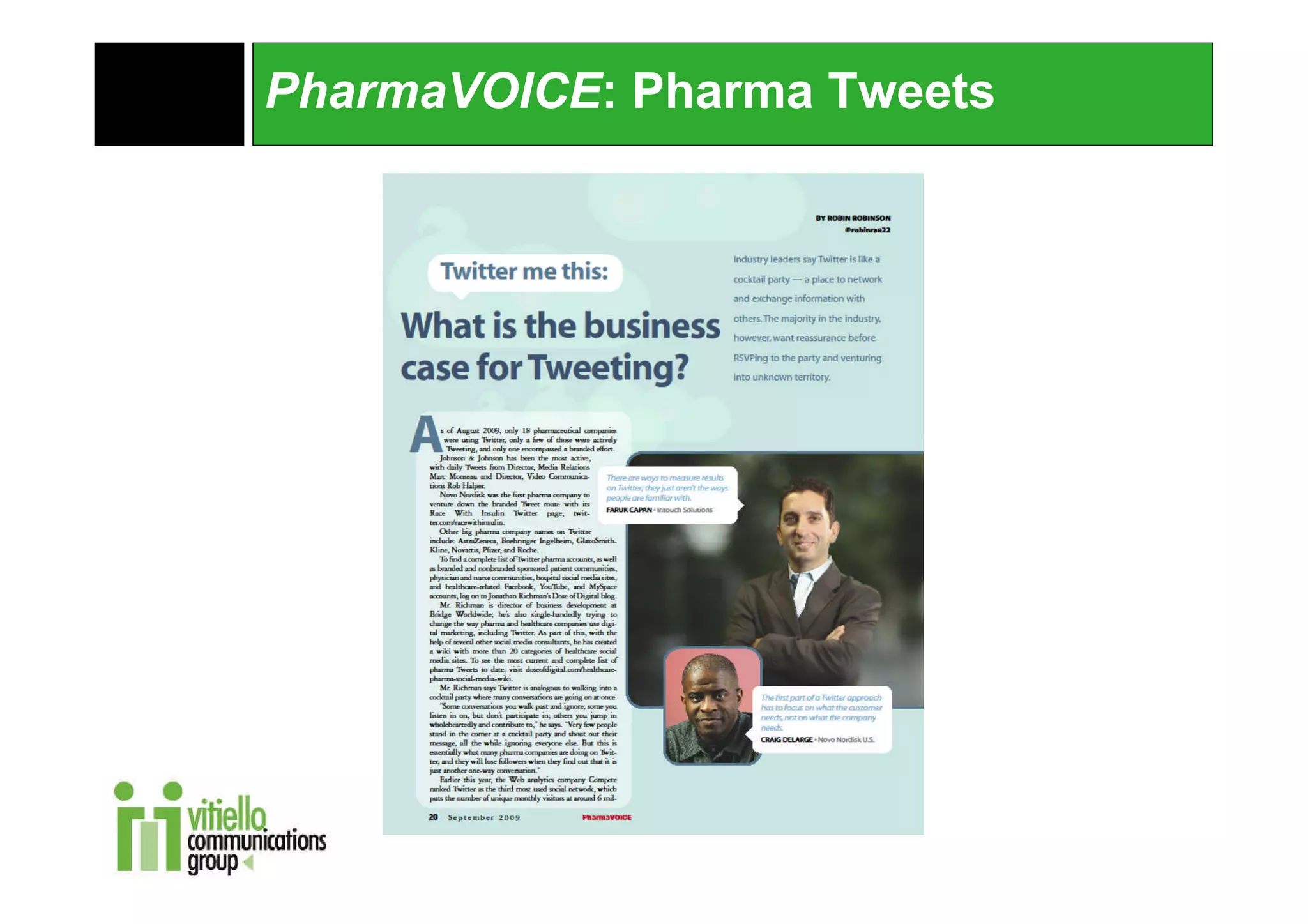 PharmaVOICE: Pharma Tweets
 