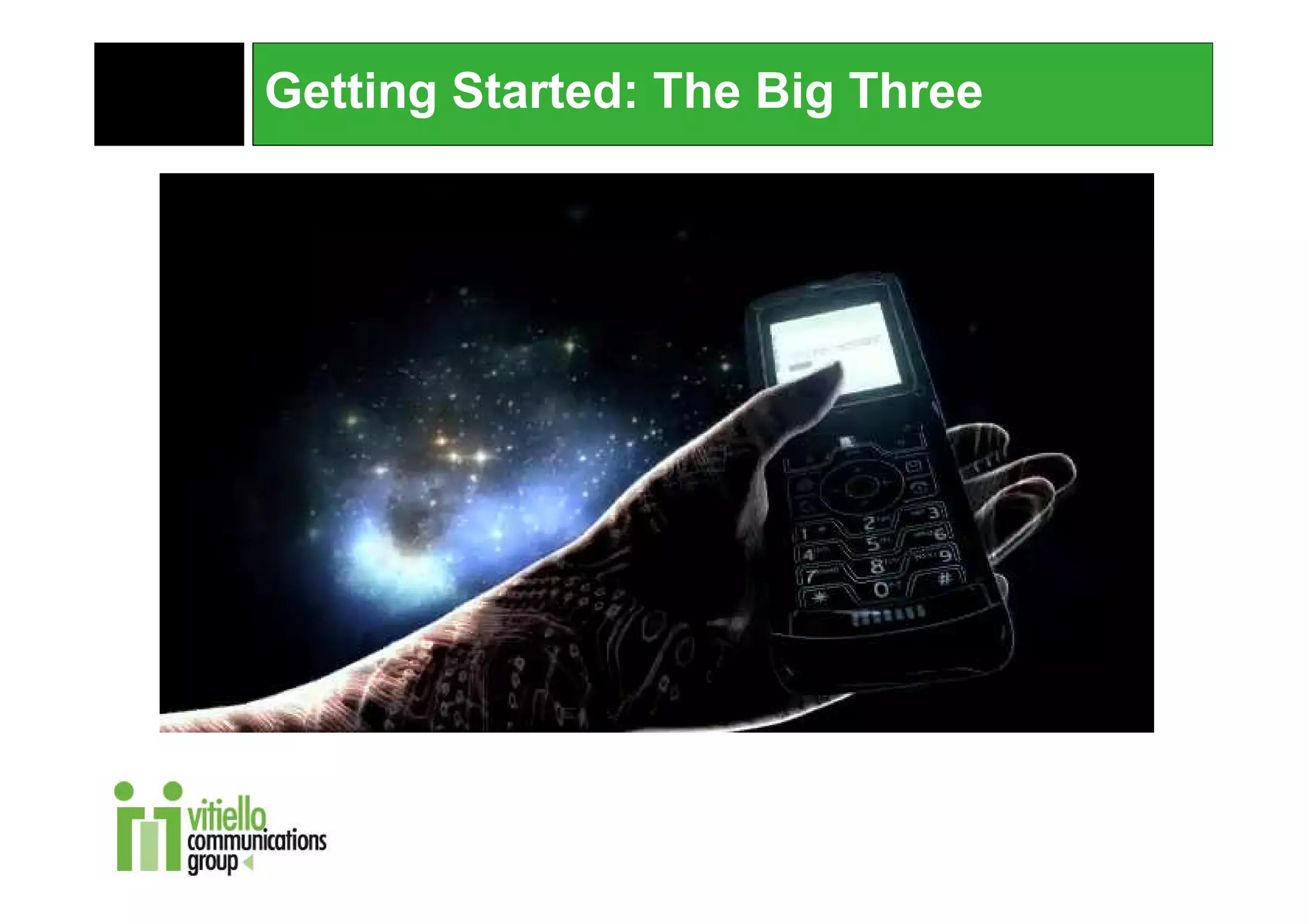 Getting Started: The Big Three
 