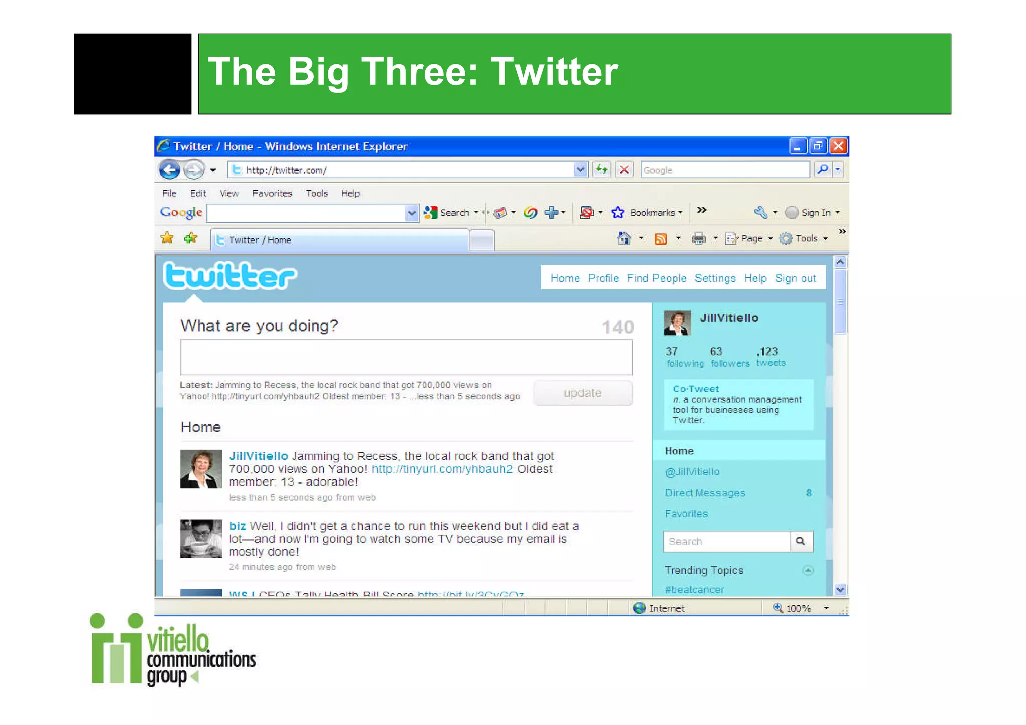 The Big Three: Twitter
 