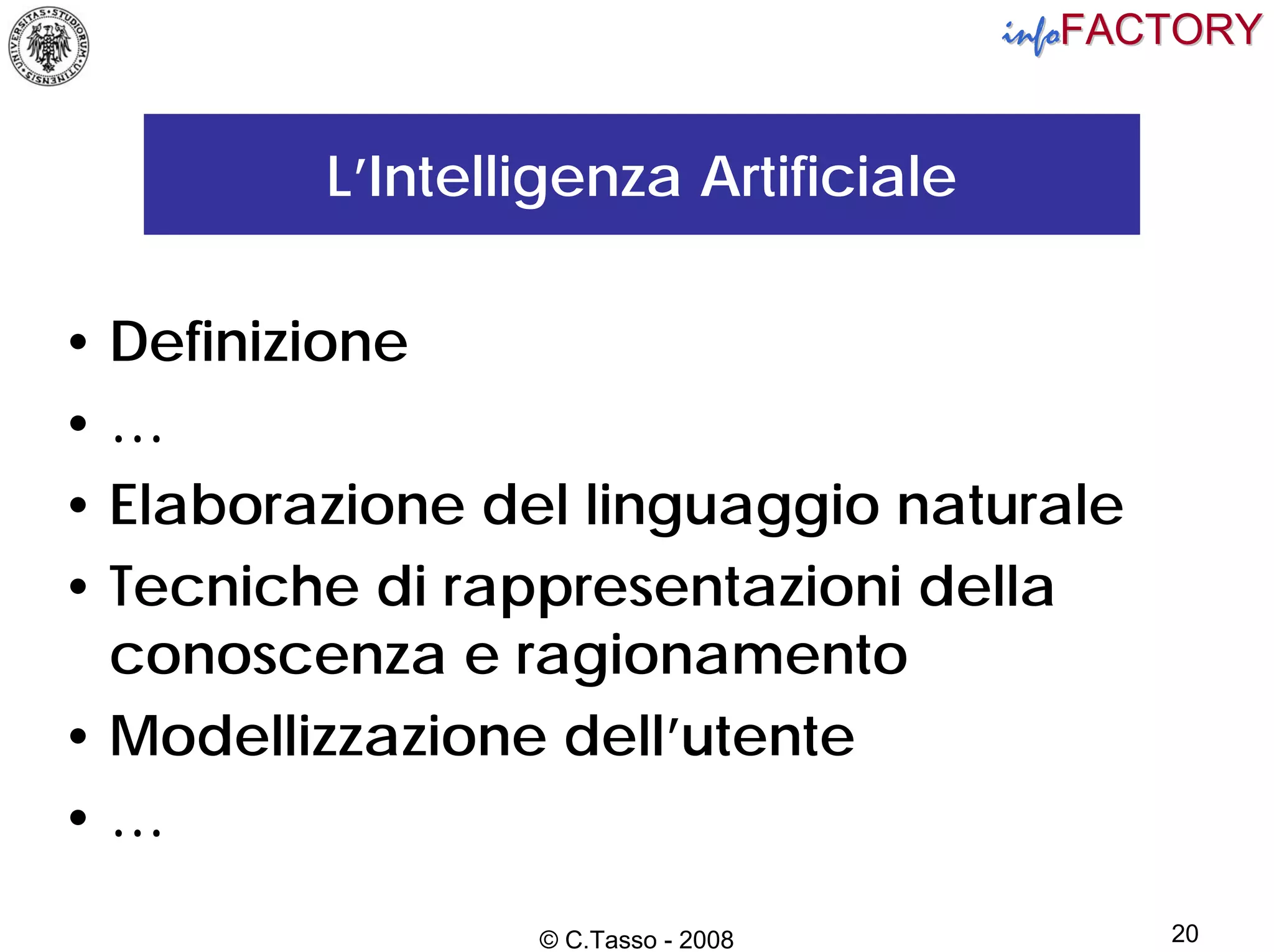 Web 2.0 e Intelligenza Artificiale