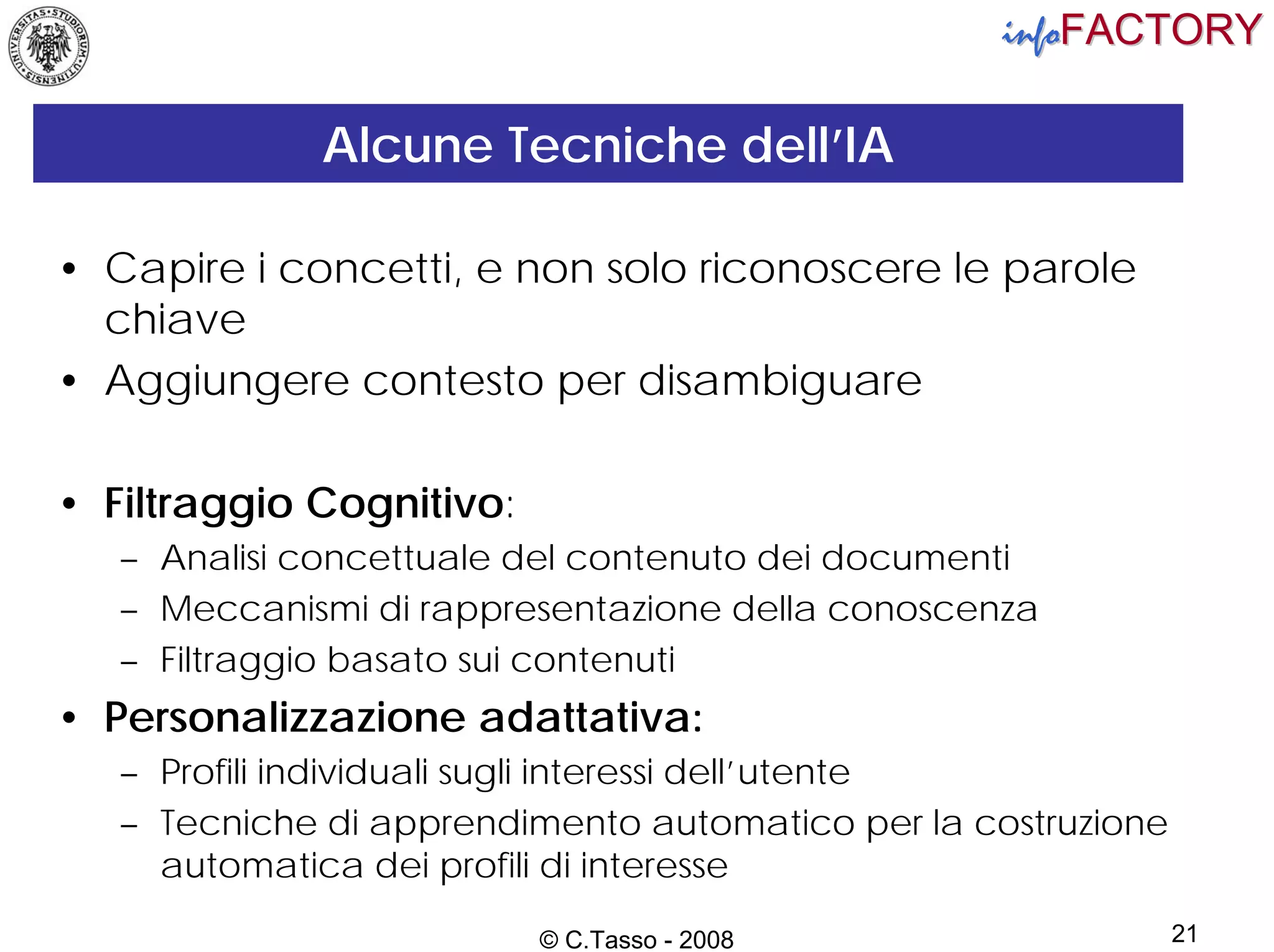 Web 2.0 e Intelligenza Artificiale
