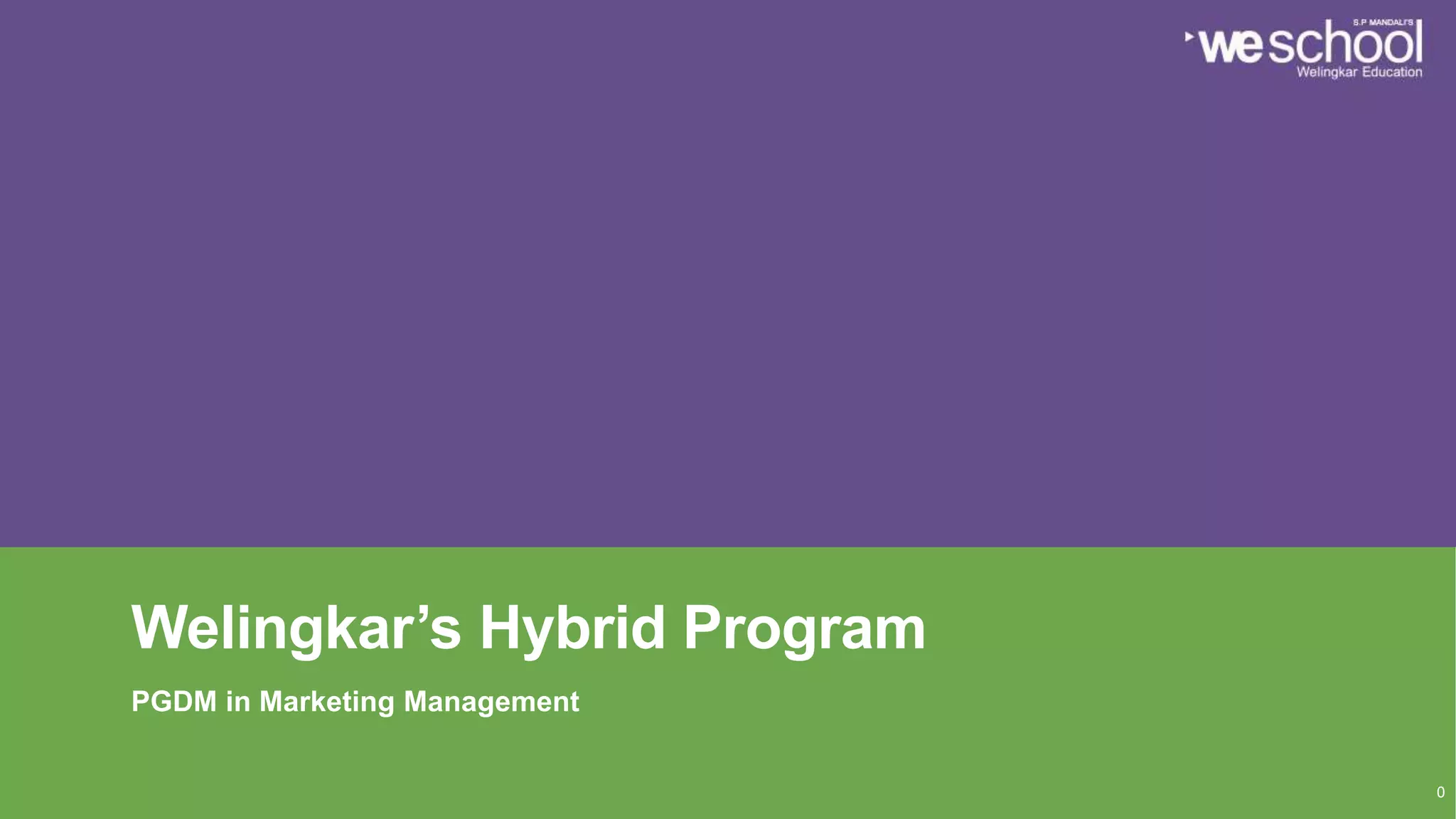 Welingkar’s Hybrid Program
PGDM in Marketing Management
0