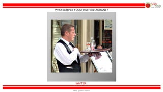 Who Questions
PAINTER or ARTIST
WHO PAINTS PICTURES FOR A LIVING?
 