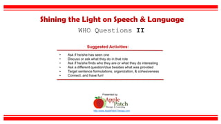 Who Questions
PROGRAMMER or APP DEVELOPER
WHO MAKES VIDEO GAMES?
 