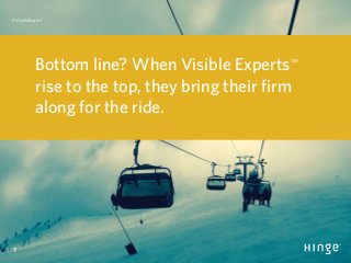 7
#VisibleExpert
Bottom line? When Visible Experts℠
rise to the top, they bring their firm
along for the ride.
 
