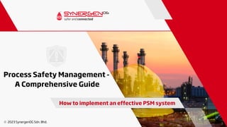c 2023 SynergenOG Sdn. Bhd.
Process Safety Management -
A Comprehensive Guide
How to implement an effective PSM system
 