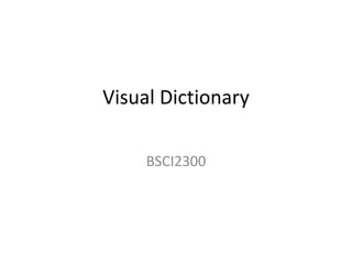 Visual Dictionary BSCI2300 