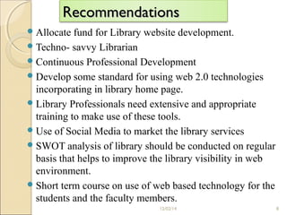 Library Swot Marketing of Library Services | PPT