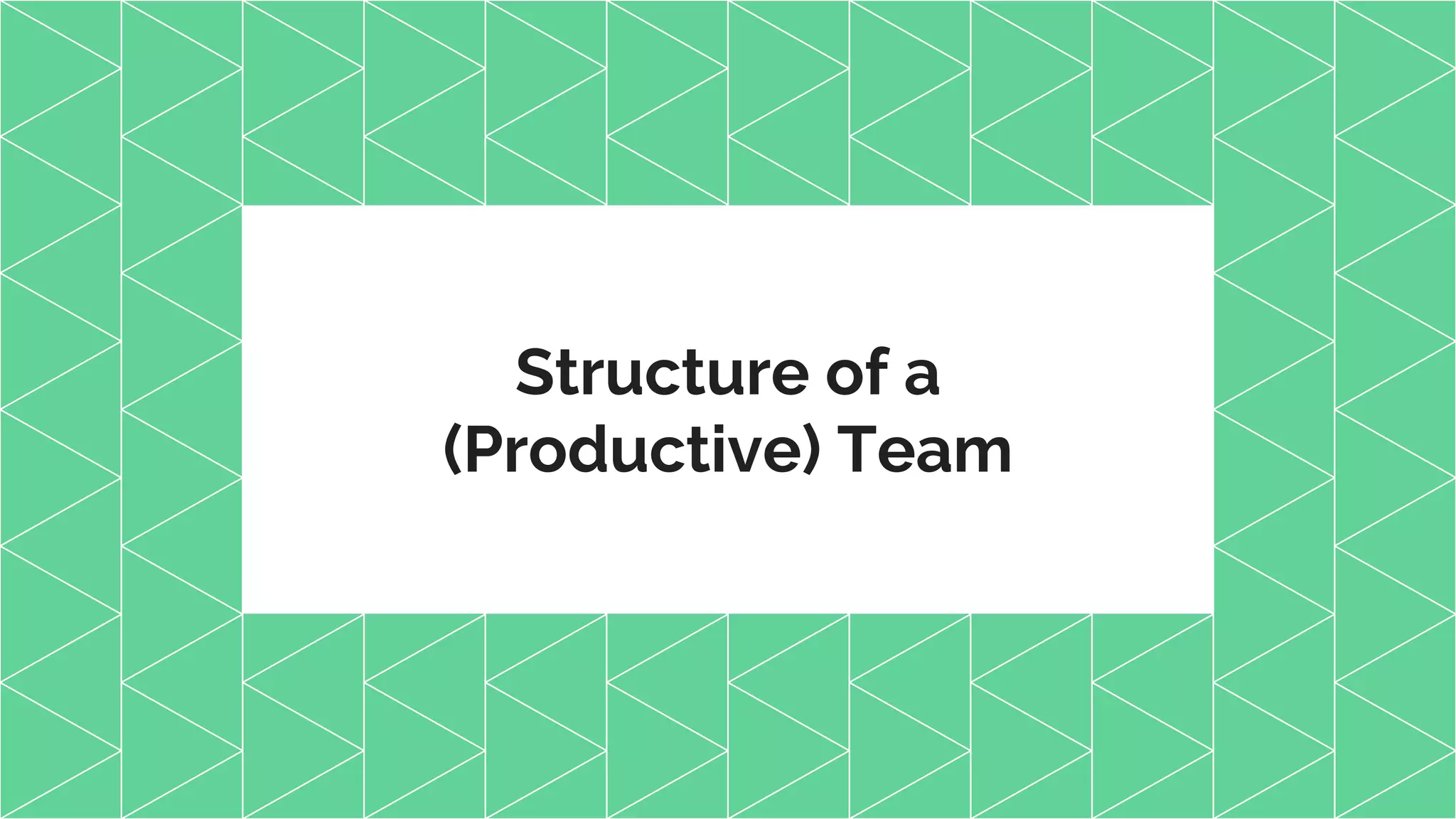 Structure of a
(Productive) Team
 