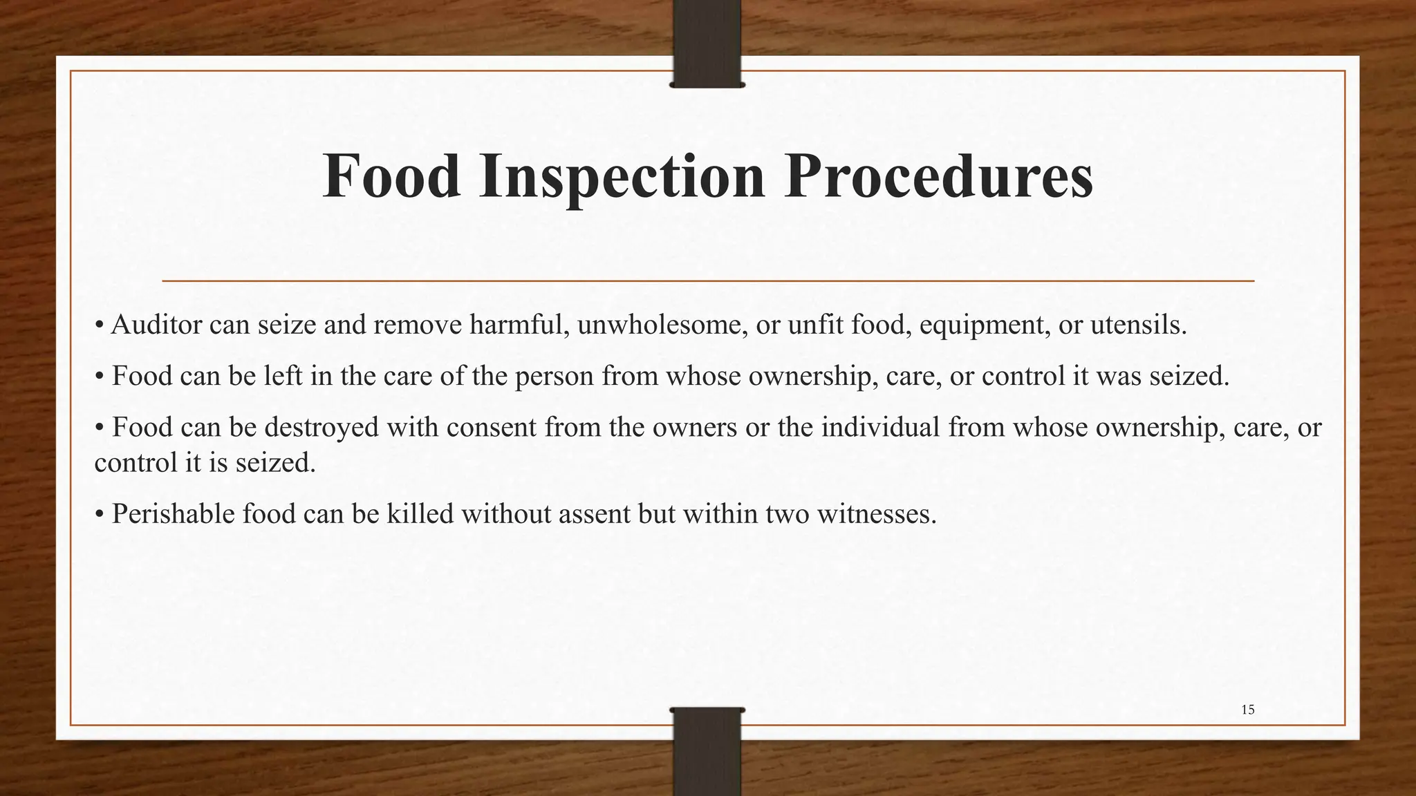 Laws related to Quality Management System in Food Industry | PPTX