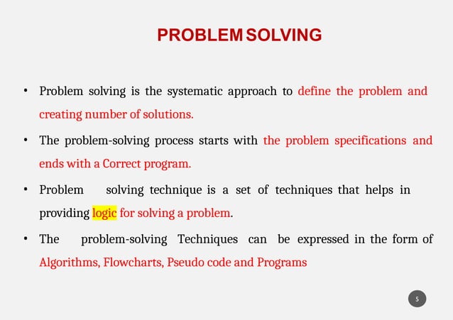 Programming in C - Problem Solving using C | PPTX
