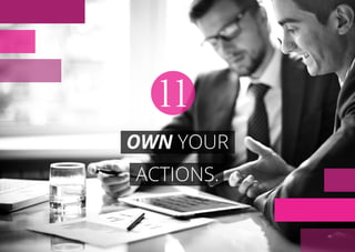 OWN YOUR
ACTIONS.
11
 