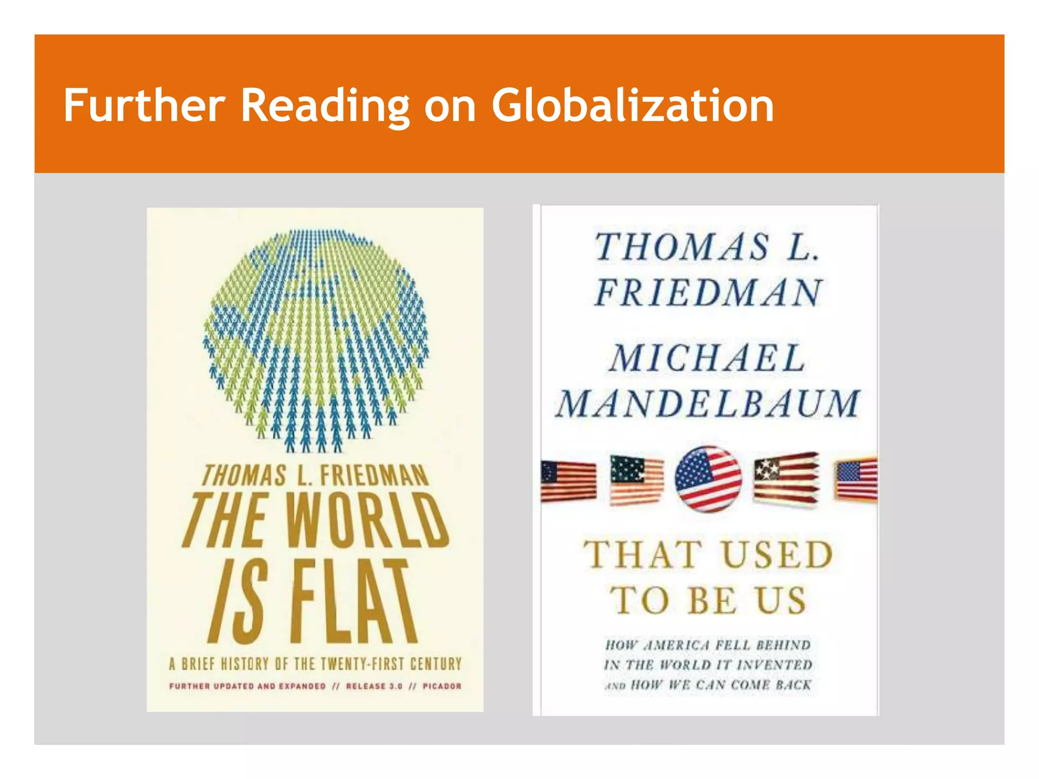 Further Reading on Globalization
 