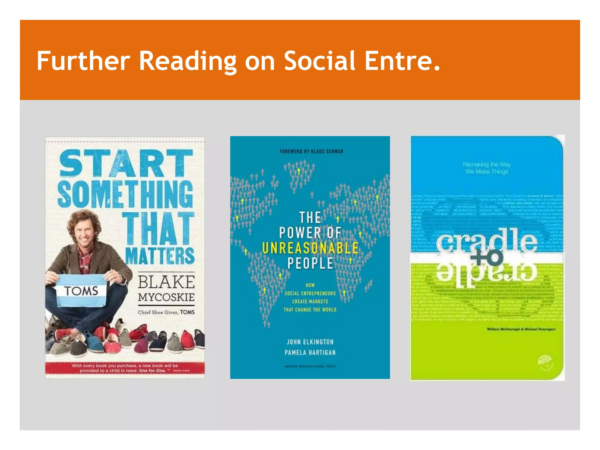 Further Reading on Social Entre.
 