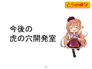 今後の
虎の穴開発室
93
 