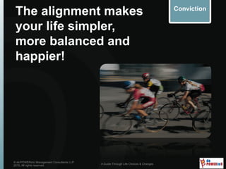 The alignment makes
your life simpler,
more balanced and
happier!
© de’POWERinU Management Consultants LLP
2015. All rights reserved.
A Guide Through Life Choices & Changes
Conviction
 