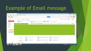 Example of Email message
 