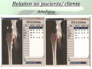 Relativo ao paciente/cliente
Artefatos
 