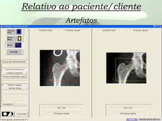 Relativo ao paciente/cliente
Artefatos
 