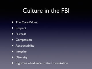 Fbi Behavior The Culture of the FBI. | PDF