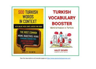 See the descriptions and sample pages at https://www.easyturkishgrammar.com
 