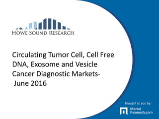 Circulating Tumor Cell, Cell Free
DNA, Exosome and Vesicle
Cancer Diagnostic Markets-
June 2016
Brought to you by:
 