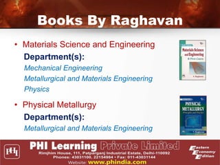 V Raghavan Material Science Pdf PHI Learning Engineering Textbooks | PPTX