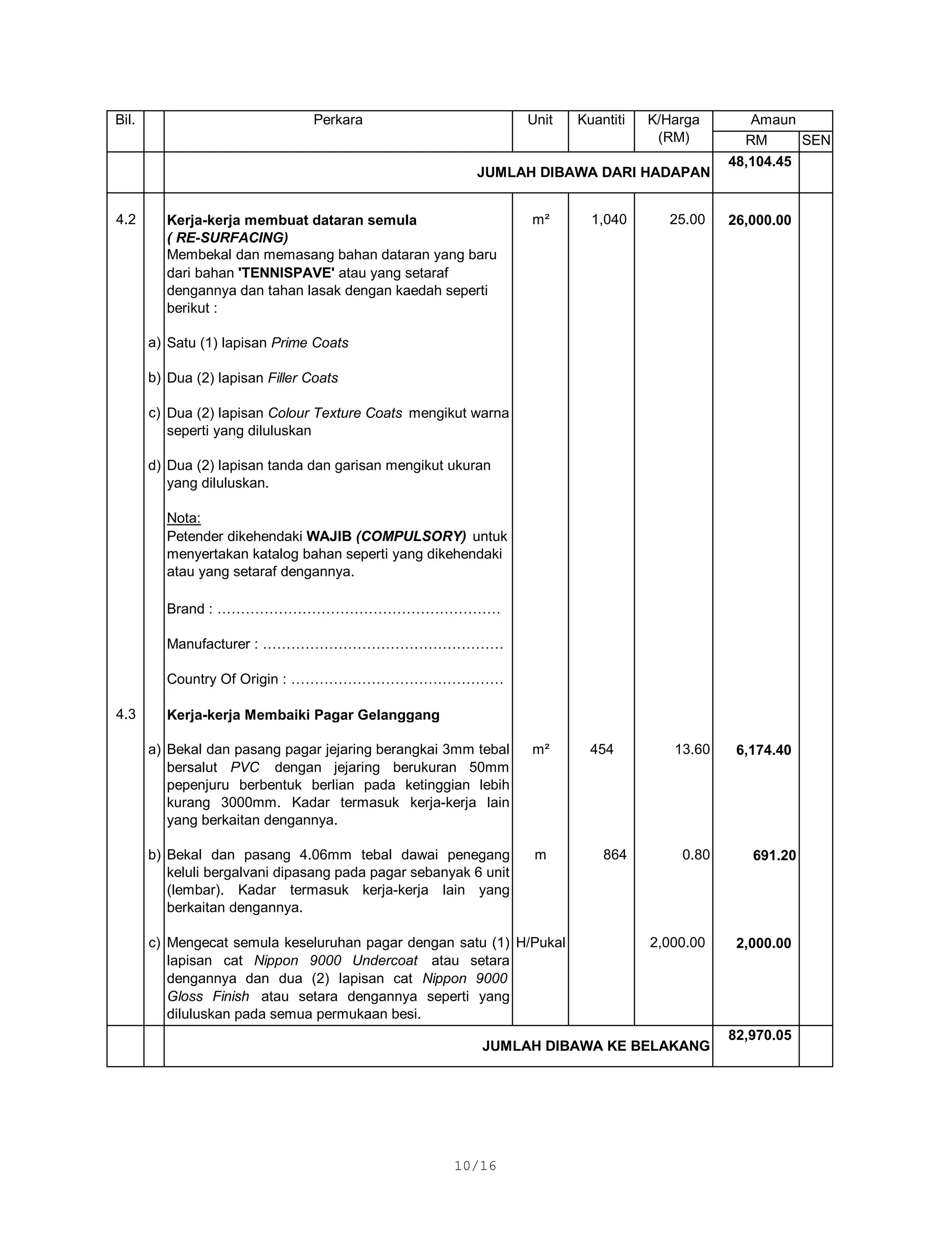 CADANGAN MENAIKTARAF GELANGGANG-GELANGGANG SUKAN BERTURAP | PDF
