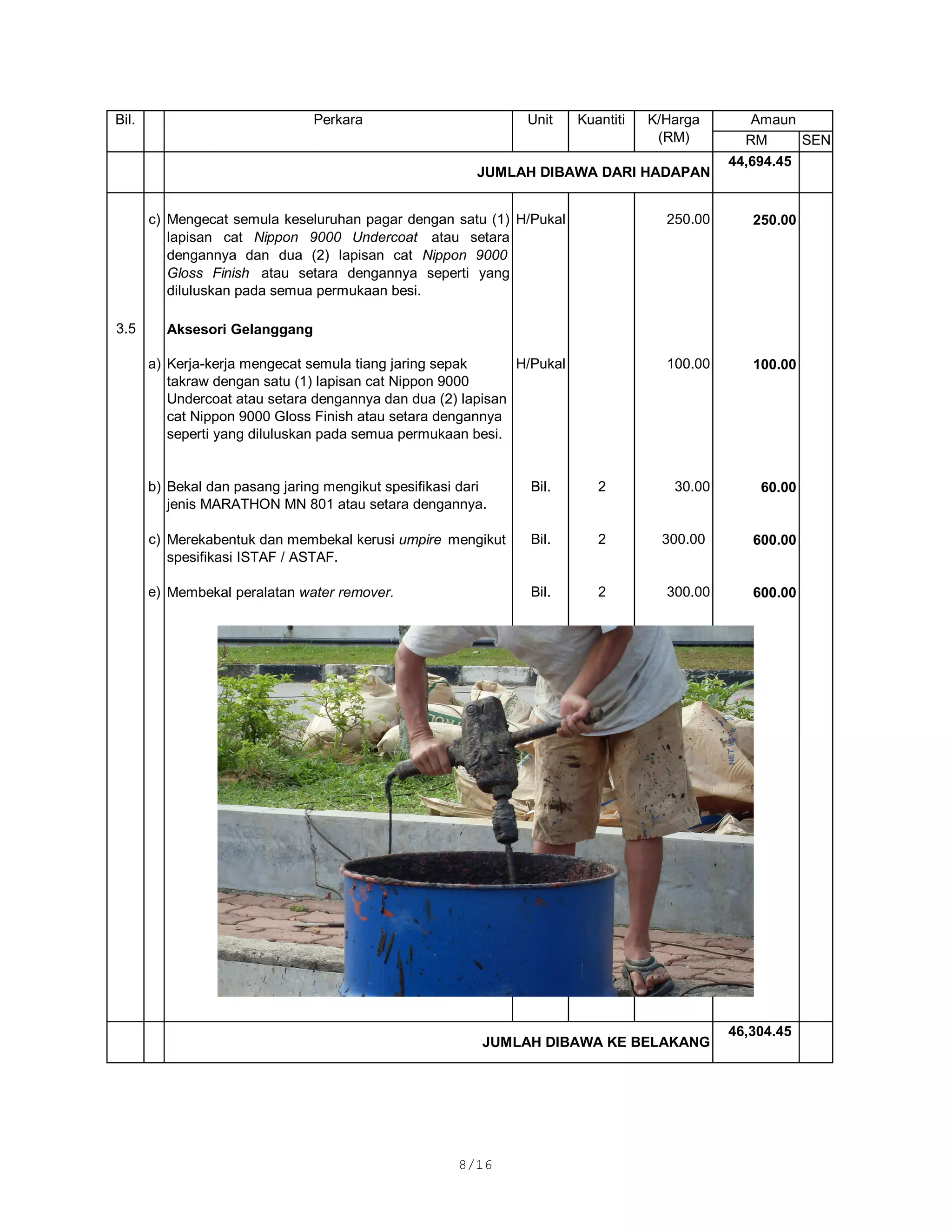 CADANGAN MENAIKTARAF GELANGGANG-GELANGGANG SUKAN BERTURAP | PDF