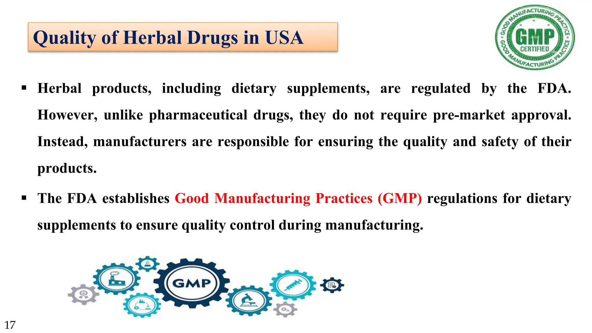 Quality, Safety and Legislation for herbal products in USA.pptx