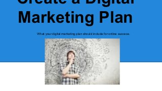 Create a Digital
Marketing Plan
What your digital marketing plan should include for online success.
 