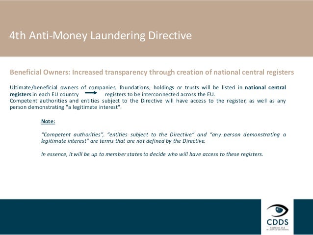 The 4th Eu Anti Money Laundering Directive And You
