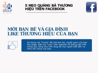 5 mẹo quảng bá thương hiệu trên Facebook