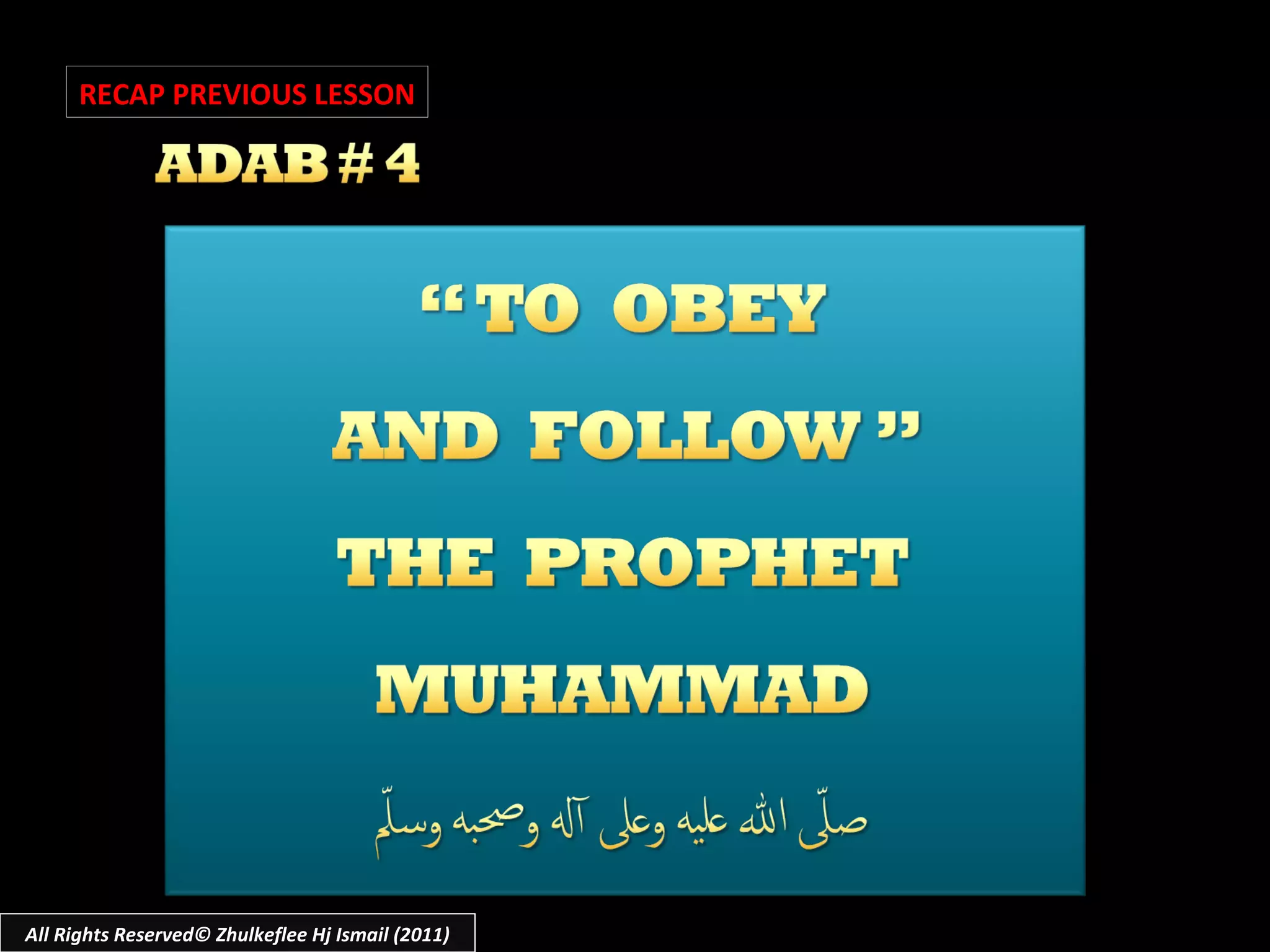 All Rights Reserved© Zhulkeflee Hj Ismail (2011) RECAP PREVIOUS LESSON 