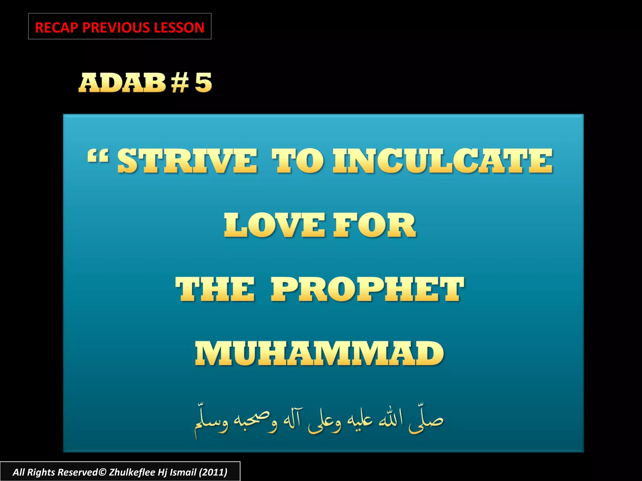 All Rights Reserved© Zhulkeflee Hj Ismail (2011) RECAP PREVIOUS LESSON 