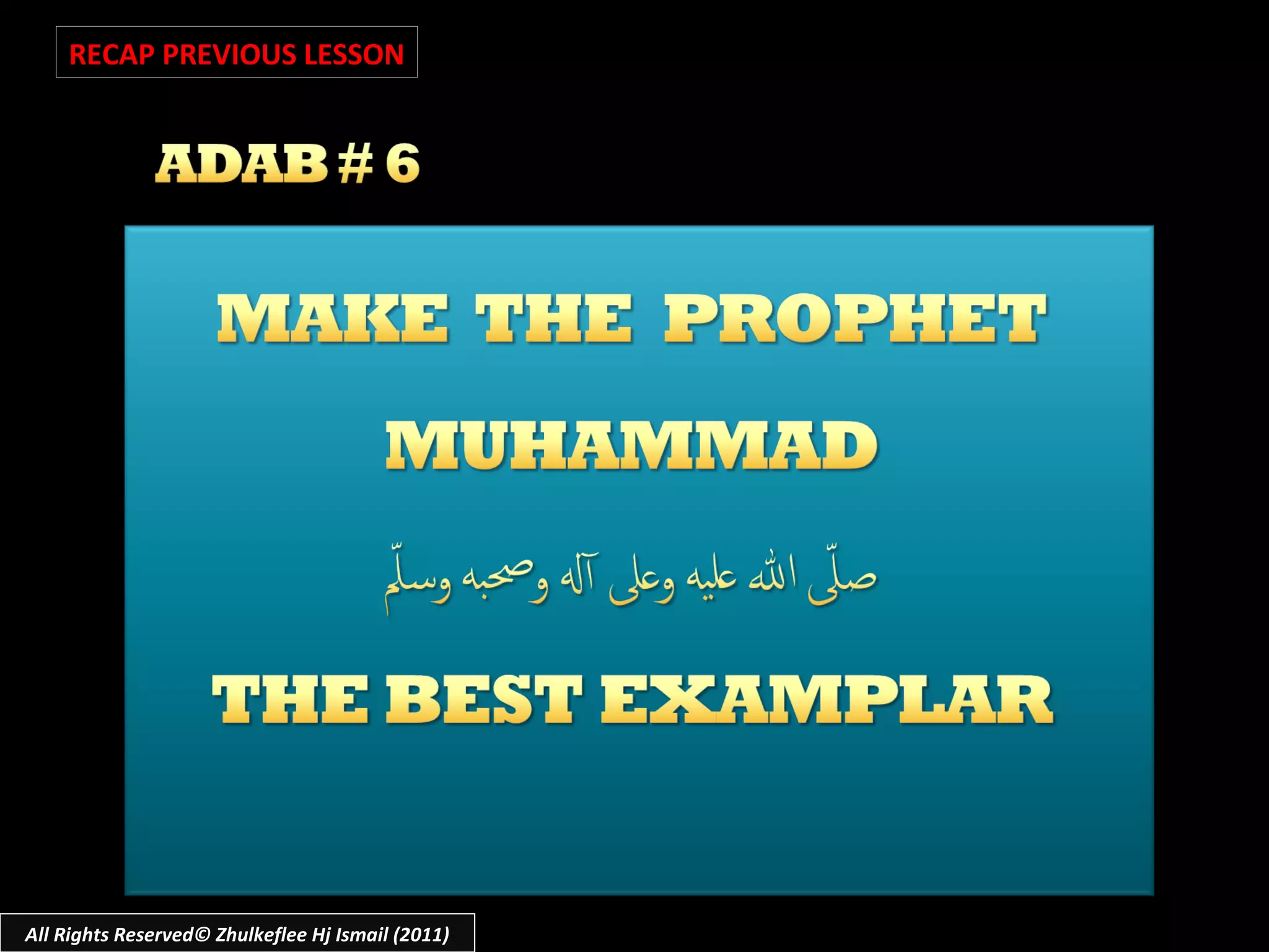 All Rights Reserved© Zhulkeflee Hj Ismail (2011) RECAP PREVIOUS LESSON 