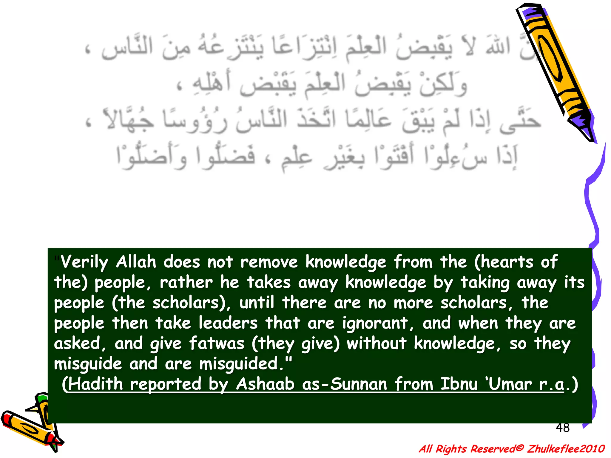 What follows are (secondary) generally falls under the method termed “ijtihad” that has many approaches, of priority is “ijma” and “Qiyas ”. Yet, there are more ....All Rights Reserved© Zhulkeflee2010