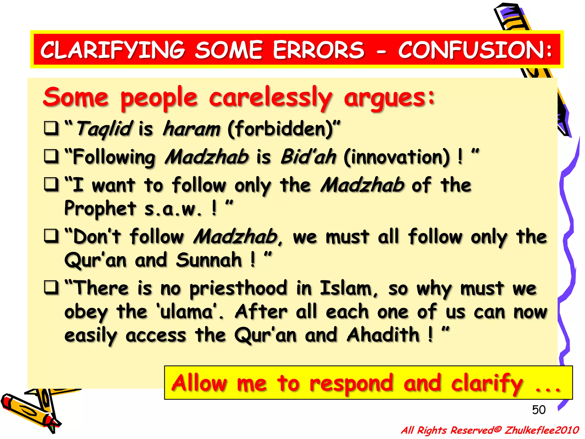 What follows are (secondary) generally falls under the method termed “ijtihad” that has many approaches, of priority is “ijma” and “Qiyas ”. Yet, there are more ....All Rights Reserved© Zhulkeflee2010