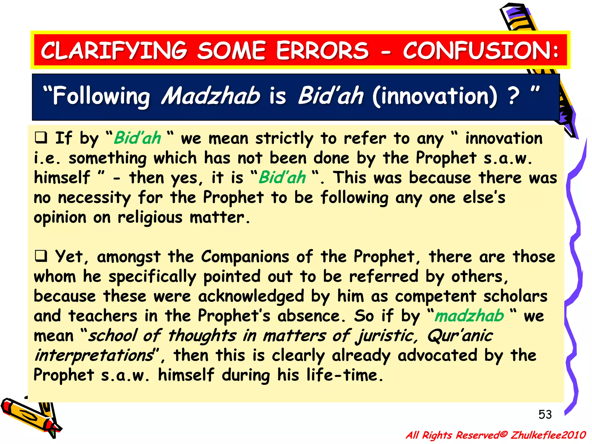 44APPRECIATING SOME ASPECTS REGARDING SOURCES OF ISLAMIC JURISPRUDENCESadd-uz-zara-’i“closing the door of mischief”‘Amal ahl-al-madinahpractices of the people of MadinahGenerally, these four are known by many Muslims as the sources by which Islamic rulings are derived. The primary sources being “Kitabullah wa Sunnati Rosuulihi”.