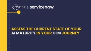 ASSESS THE CURRENT STATE OF YOUR
AI MATURITY IN YOUR CLM JOURNEY
 