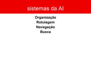 sistemas da AI Organização Rotulagem Navegação Busca 
