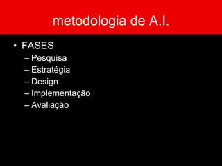 produtos do AI Taxonomias Wireframes (estruturas) Blueprints (plantas) Navegação Desenvolvim. software Gestores de conteúdo Designers e autores Diretrizes Especificações de busca Índices Mapa do site Navegação suplementar Thesaurus Vocabulário controlado Esquema metadados Organization & Rótulos Produtos : 