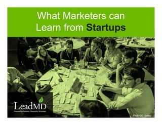 What Marketers can
Learn from Startups
Flickr CC: dskley
 