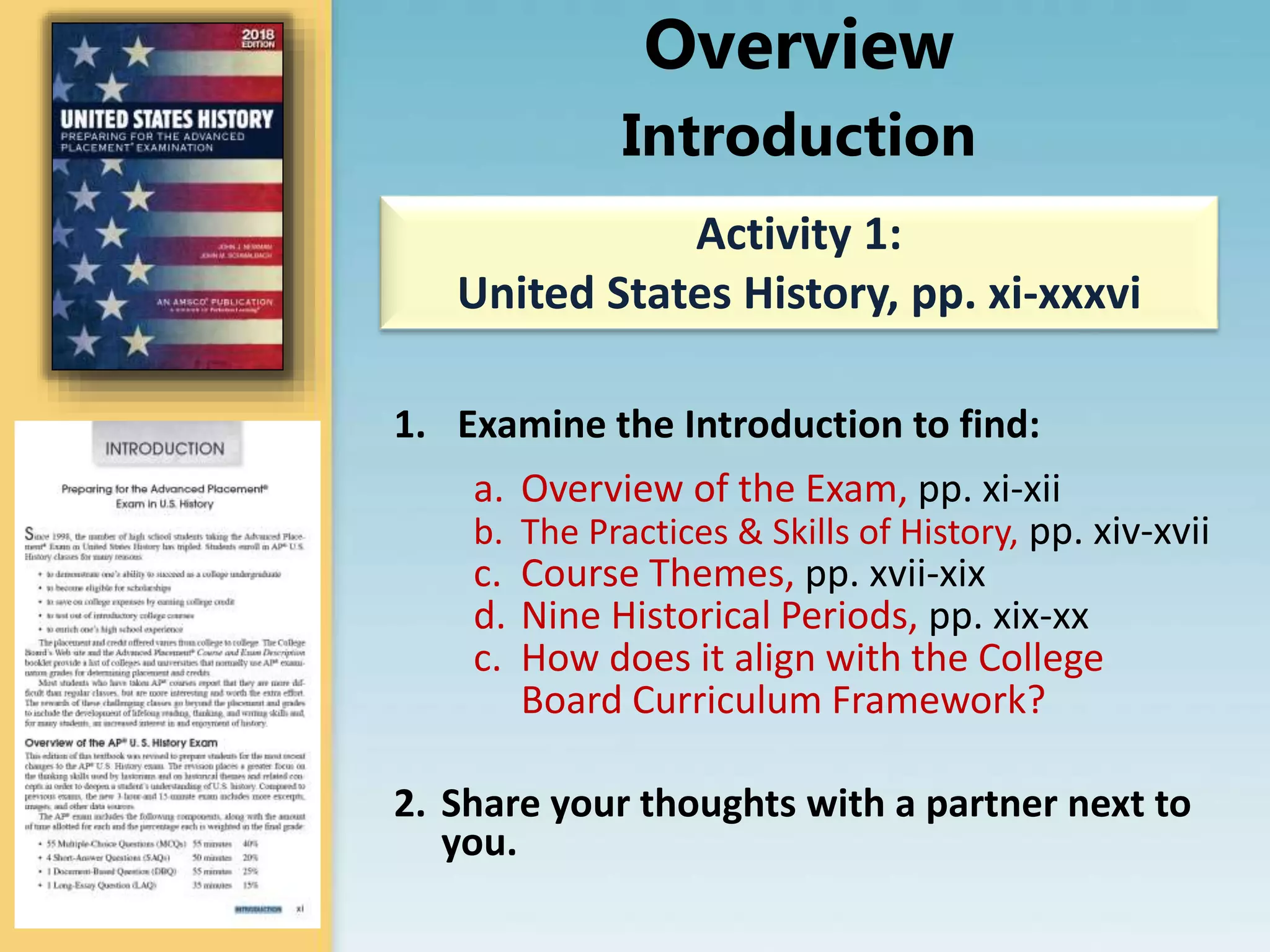 AMSCO AP US History PPT AMSCO AP US History PPT