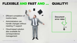 12
FLEXIBLE AND FAST AND …
Copyright © 2018 Accenture. All rights reserved.
• Efficient completion of
routine tasks
• Admi...