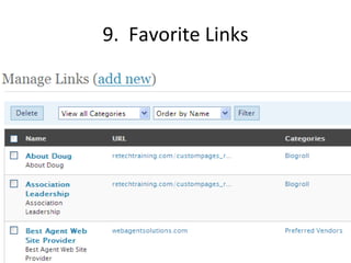 9.  Favorite Links 
